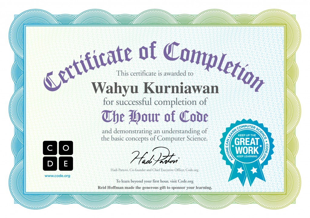 certificate of completion - code.org